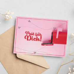 Postkarte "Post für Dich" mit UV-Lack